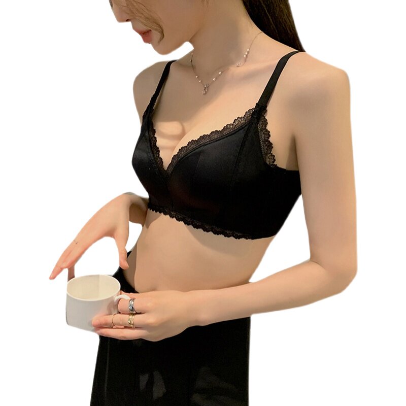 孕妇哺乳文胸缎面夏季薄款美背内衣聚拢防下垂聚拢胸罩套装