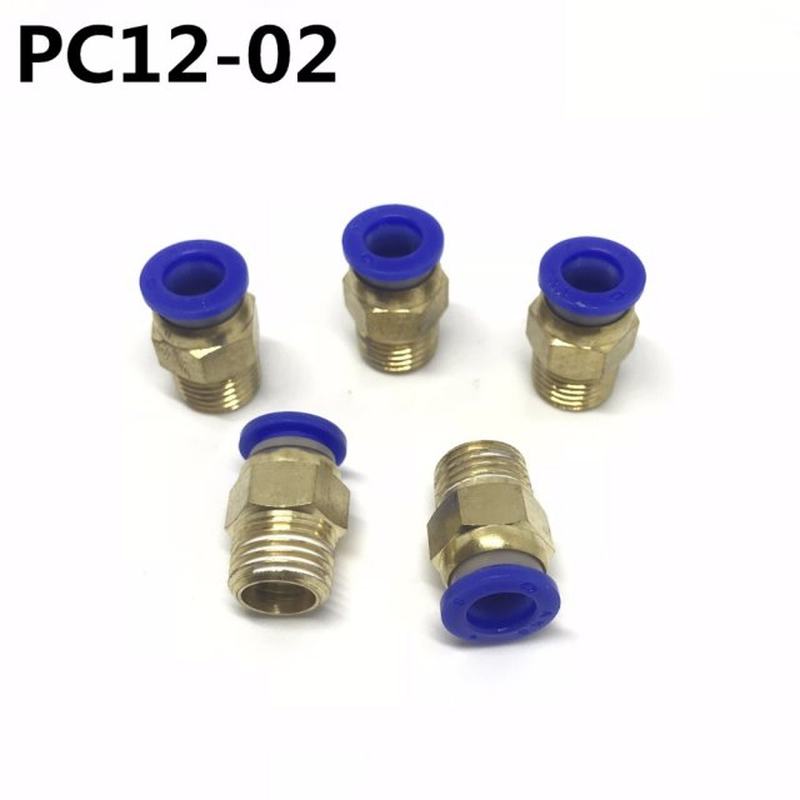 100PCS PC12-02 PC12-2 Pneumatic fitting push in quick c.onne