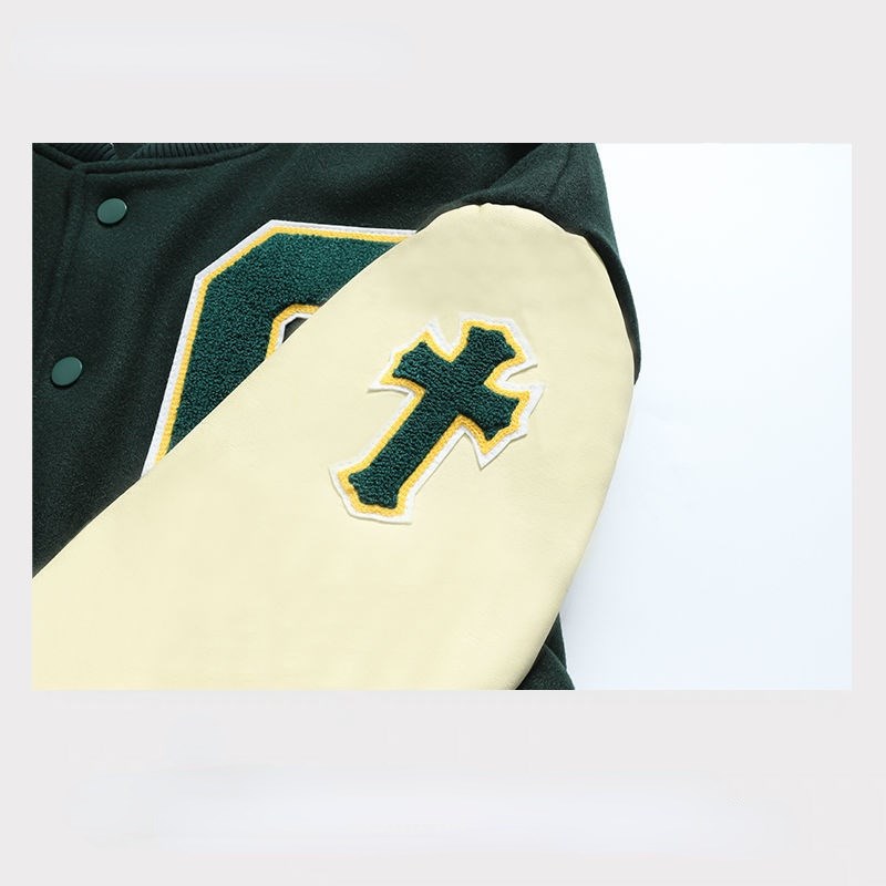 网红2021 Hip Hop Varsity Jacket Mens Furry Letters Embroider