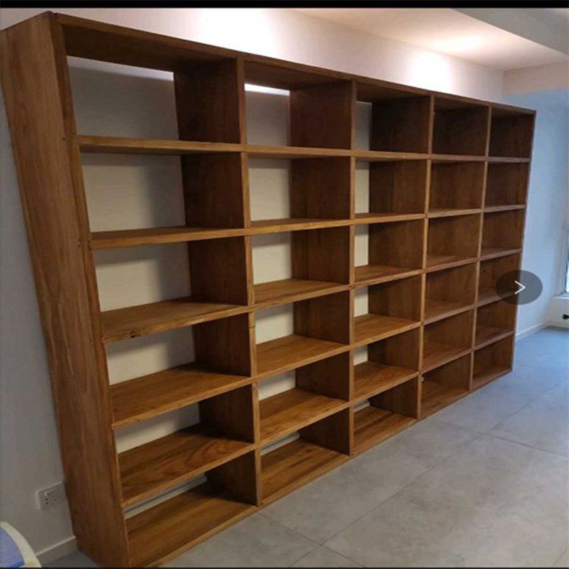 老榆木书架松木书架家用客厅落地实木J书柜满墙书架榆木格子架