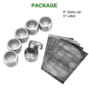 6PCS Magnetic Spice Jar ers Salt Holder Box Shaker Spices C