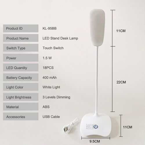 Office Bright Table Lamp Rechargeable Battery LED Stand Kids