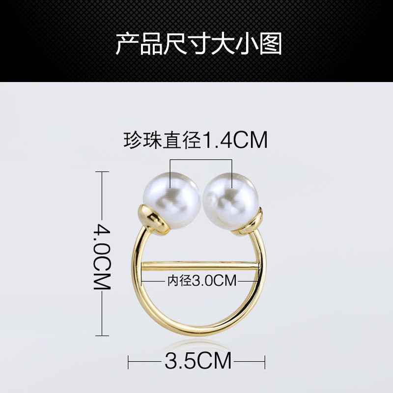 韩版衣角打结扣珍珠丝巾扣环两用百搭方巾P扣日字扣t恤扣环女