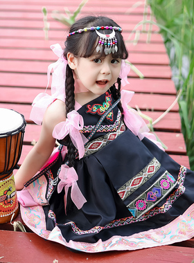 今年流行国庆儿童裙族服装女童苗疆少哈苗子贵州少数民族服饰女尼