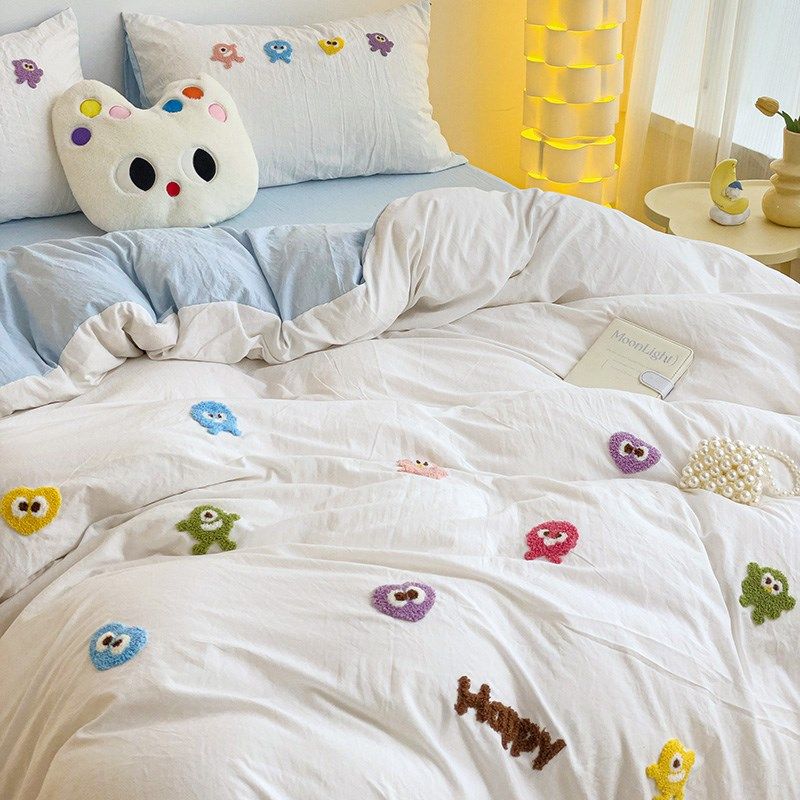 学生宿舍床笠床单被套2024款亲肤床品毛巾绣三件套儿童卡通四件套,床上用品,床品套件/四件套/多件套,淘宝优惠券,粉丝福利购,淘宝优惠卷