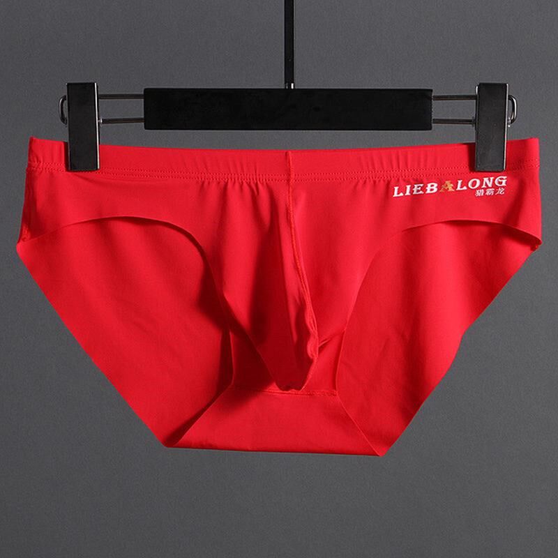 一片式冰丝男士内裤激凸速干透气紧身超薄三角裤潮低腰裤新品