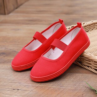 幼儿园小白鞋学生童鞋帆布鞋黑球鞋儿童白布鞋男童女童红色室内鞋