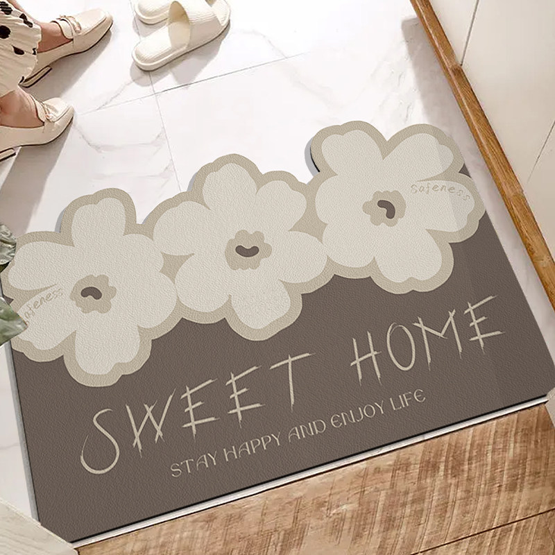 花朵入户门皮革地垫大门口家用防滑pvc脚垫门垫进门可擦免洗地毯,居家布艺,入户地垫,淘宝优惠券,粉丝福利购,淘宝优惠卷