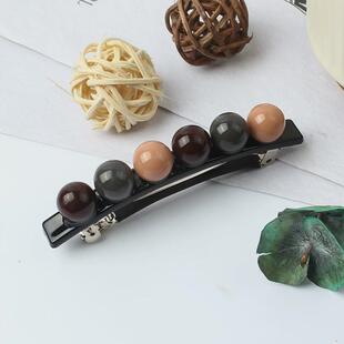 新款韩版仿珍珠一字夹弹簧夹发夹边夹夹子头饰女发卡时尚顶夹百搭