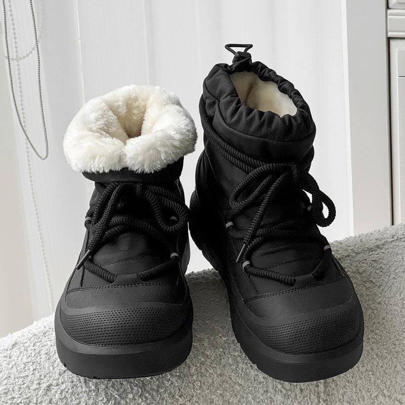 棉鞋男冬季加绒加厚马丁靴子黑色保暖高帮防寒棉靴防水厚底雪地靴