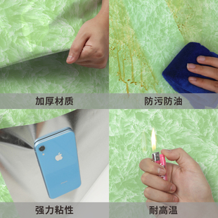 整体橱柜b贴纸防潮防水防火厨房翻新专用加厚壁纸自粘柜门绿色桌