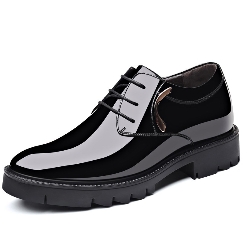 男士增高鞋男10cm隐形内增高男鞋8cm商务正装皮鞋亮皮漆皮厚底简