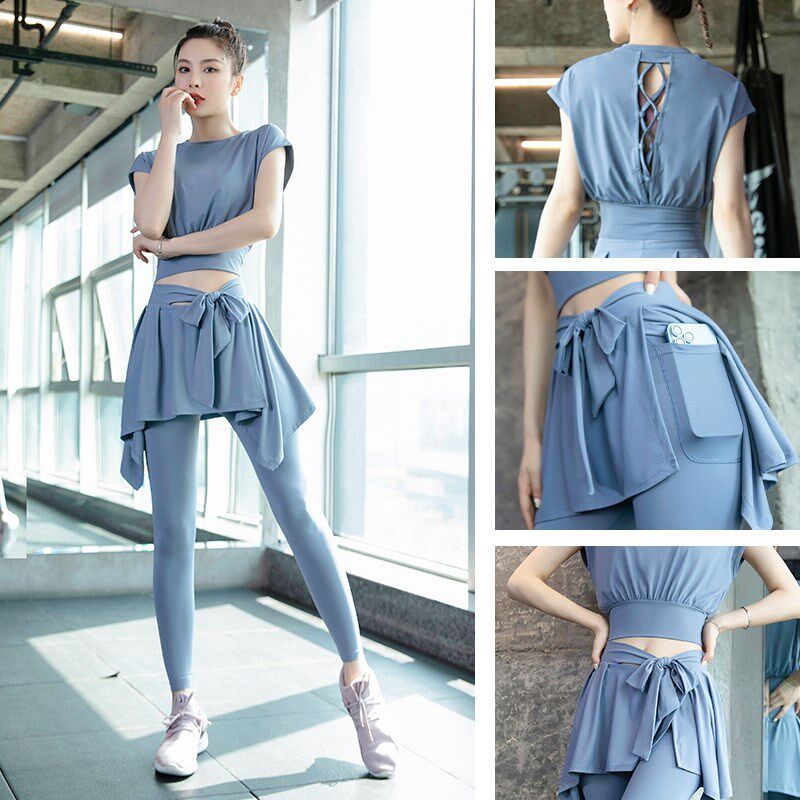 瑜伽服套装女夏装薄款高级感时尚气质仙气速干跑步运动健身服