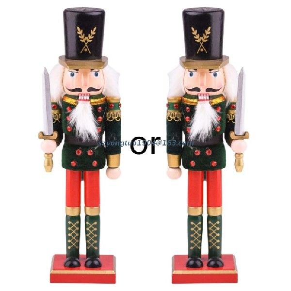 网红P82D European Christmas Wood Nutcracker Soldier Ornament