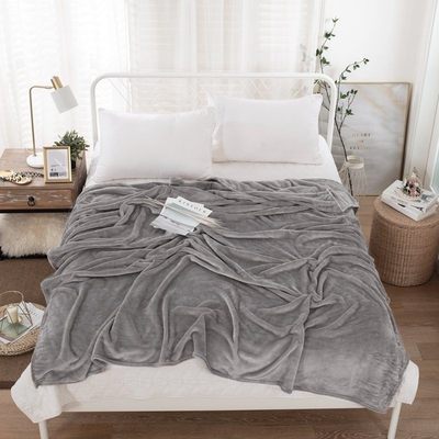 极速Winter coral blanket plush bedspread quilt single heavy