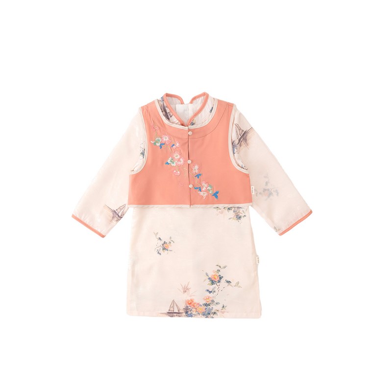 女宝汉服套装春秋款中国风连衣裙春装节日衣服春季小女孩裙子春款