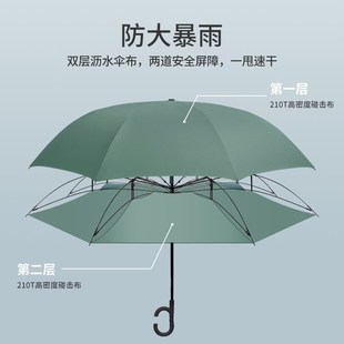 长柄反向自动雨伞女双层男大号车载伞晴雨两用直杆伞双人车用