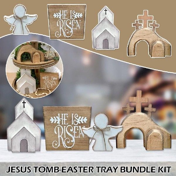 速发1 Set Tomb Easter Tray Bundle Kit Easter Ornament Risen 3C数码配件 手机防尘塞 原图主图