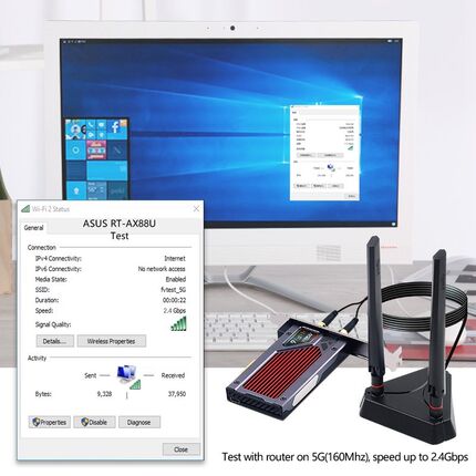 速发WiFi 6E Intel AX210 PCIe Wireless Adapter Bluetooth 5.2