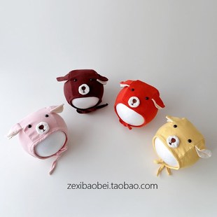 新生儿帽子春秋薄款初生婴儿胎帽可爱超萌小月龄宝宝护耳帽男女宝