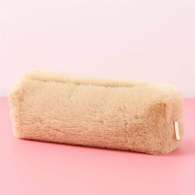 Lovely Girl Plush Fuzzy Fluffy Cute Pencil Case Makeup Pouc