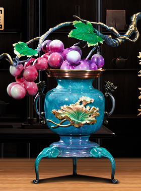 多子多福创意葡萄摆件入户玄关装饰花瓶工艺品摆件乔迁新居礼品