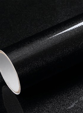 04791加厚烤漆黑光钢琴贴纸自珠粘具橱柜翻新亮面黑色防水家贴膜