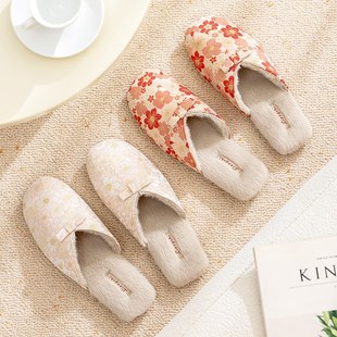 棉拖鞋女款冬季2024新款家居室内高级感可爱防滑冬天毛绒保暖拖鞋