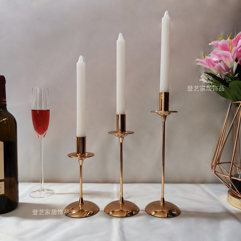极速欧式现代轻奢高级感蜡烛台西餐桌摆件网红浪漫烛光晚餐场景布