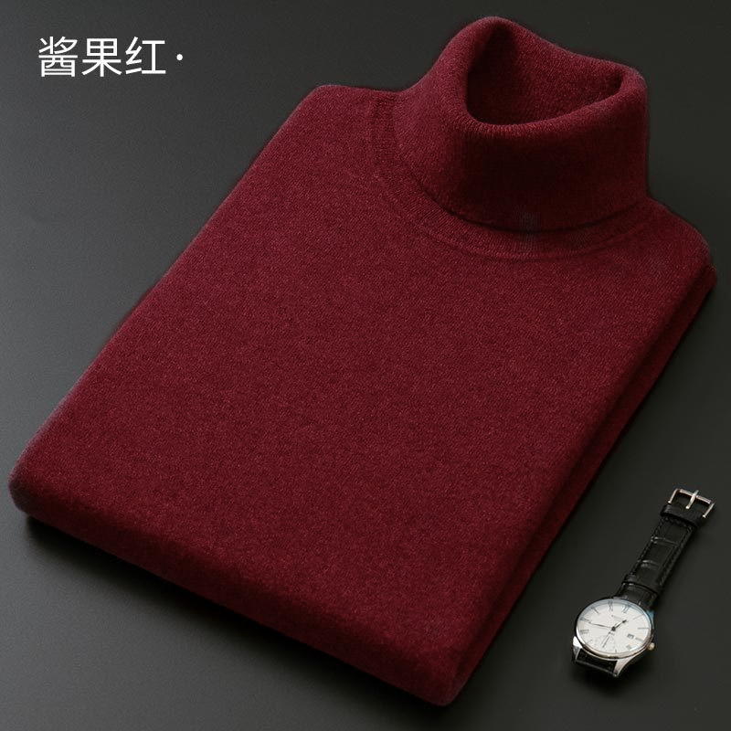 网红Cashmere Cotton Blend Turtleneck Men Pullovers 2022 Autu