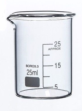 25ml Low m Beaker Chemistry Laboratory Borosilicate Glass Tr