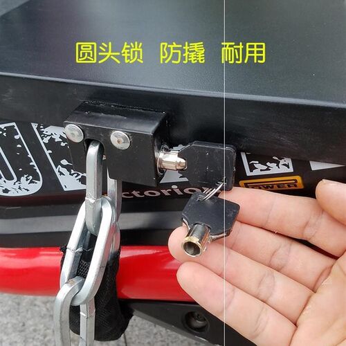 电动车电瓶锁防盗电池锁摩托踏板锁十G字型加厚粗链条铁板锁可调