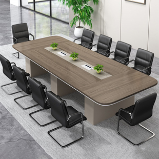 会议室桌子大型椭圆形会议桌长桌工作台loft办公室桌椅组合阅览桌