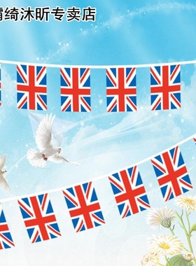 Vintage 12 Flags Bunting Banner UK Themed College Polyester