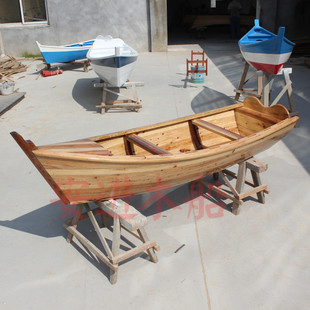 饰小木船道具船防腐景观木船水上装 极速木船装 饰船一头尖花船房产