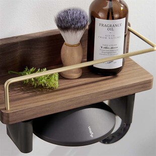 吹风机置物架实木收纳壁挂式支架多功能免打孔卫生间木质吹风机架