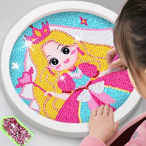 工厂销儿童钻石贴画diy创意手工2023新款贴钻画小女孩.益智玩具生