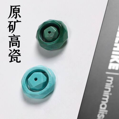原矿湖北十堰秦古料高瓷绿松石无相跑环套装隔珠移动卡环DIY配饰