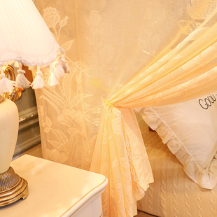 蚊帐家用1.5米床加厚加密单开门老式落地纹帐新款防尘顶卧室1.8米