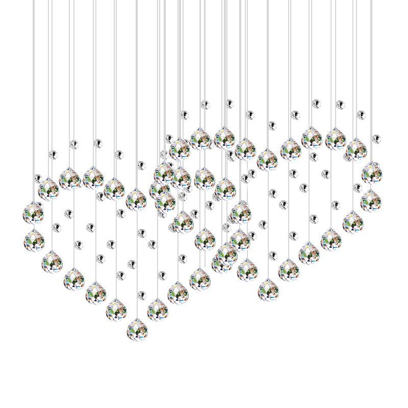 2025水晶珠帘新款心形隔断水晶灯帘玄关装饰吊饰餐厅道过帘子客厅