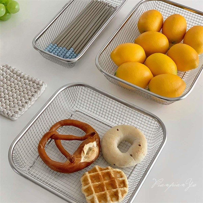 厨房304不锈钢收纳篮家用果蔬方形篮沥水收纳筐洗菜篮备新品,餐饮具,洗菜盆/沥水篮/漏水筛,淘宝优惠券,粉丝福利购,淘宝优惠卷