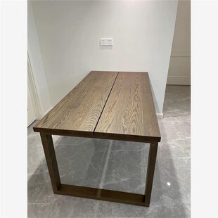 侘寂风白蜡木莫比恩餐桌家用简约长方形书桌现代极简办公会议长桌