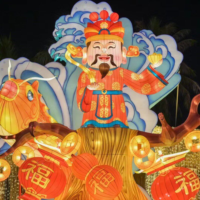 户外亮化灯光节造型灯自贡非遗蛇年新年彩灯大型节日花灯定制
