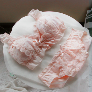 少女内衣日系可爱无钢圈学生胸罩古典抹胸式白色文胸套装薄款