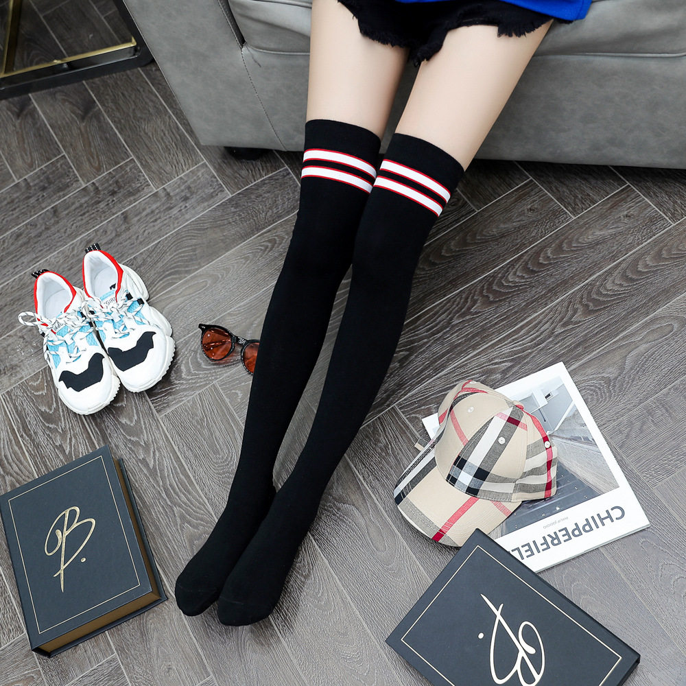 秋冬过膝女长袜硅胶防滑二杠全棉日系学院风百搭高筒袜大腿袜靴袜,女士内衣/男士内衣/家居服,长筒袜,淘宝优惠券,粉丝福利购,淘宝优惠卷