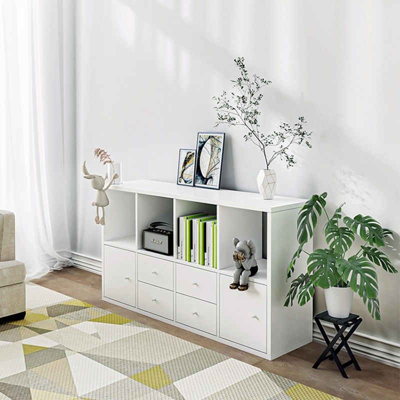 简约现代高款电视柜储物柜落地高柜网红书柜一体地柜卧室柜可定制