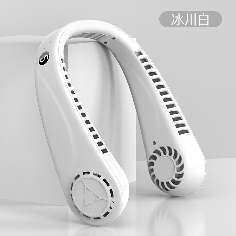 挂脖风扇可换电池静音戴在带脖子上的挂脖风扇制冷冰感可折叠收纳