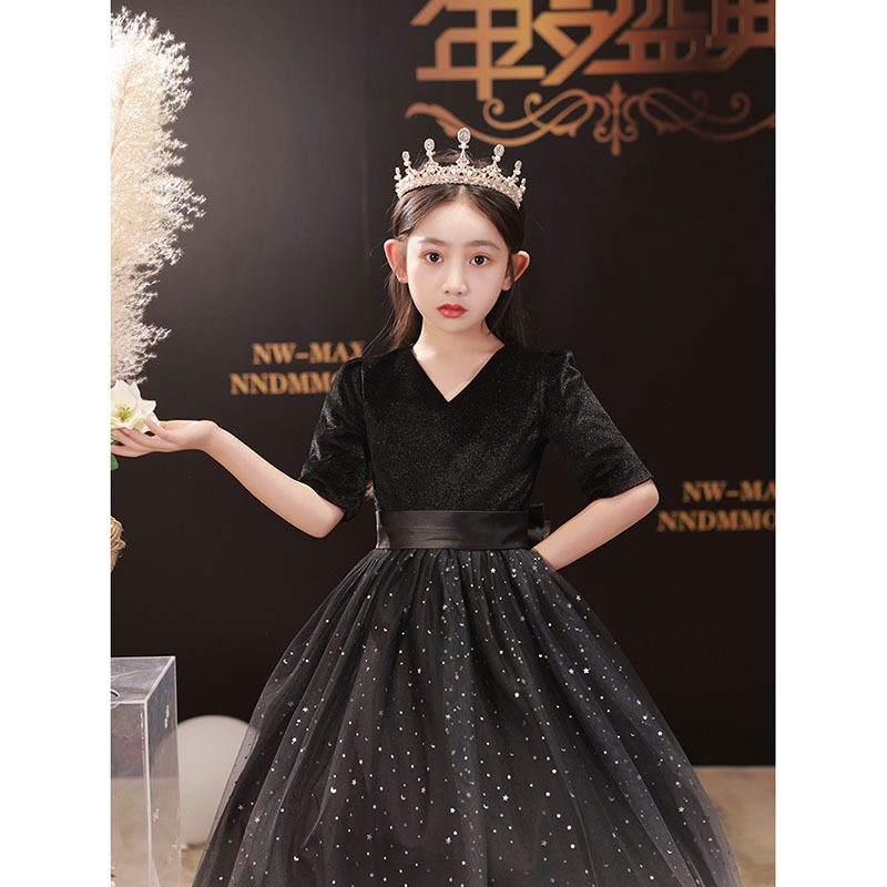 女童端礼服公主裙儿童主持人钢琴演奏演出服Q春季新款生日宴会裙