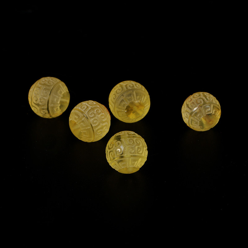 工厂销天然金珀回纹圆o珠散珠DIY文玩佛珠手串手链星月菩提金刚配