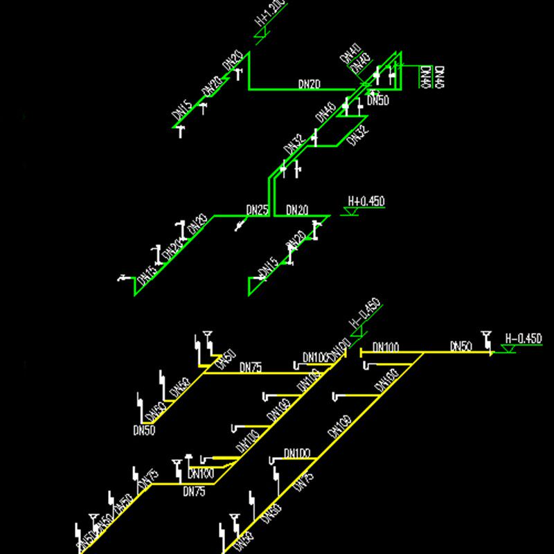 网红水电暖设计cad机电图代画强配电系统图装修给排水电路消防施